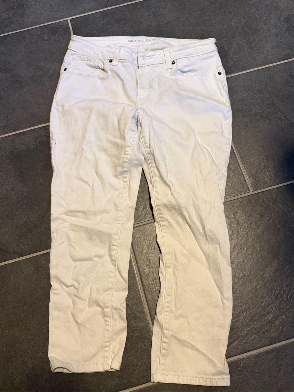 Michael Kors Women’s White Straight-Leg Jeans